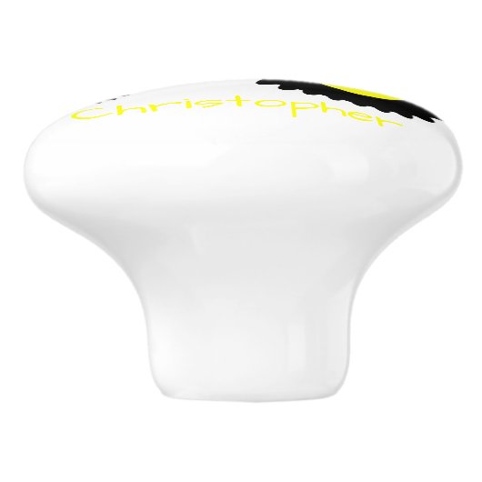 Yellow Tractor Design Personalised セラミックノブ (側面)