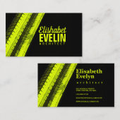 Yellow Tread Paths on Black Backdrop 名刺 (正面/裏面)