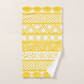 Yellow Tribal Design バスタオルセット (ハンドタオル)