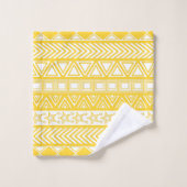 Yellow Tribal Design バスタオルセット (ウォッシュタオル)