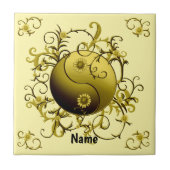 Yellow Tribal Yin Yang タイル (正面)