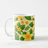 Yellow Tropical Flowers with Lush Green Leaves コーヒーマグカップ (左)