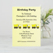 Yellow Truck Design Boy's Birthday Party 招待状 (スタンド正面)