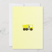 Yellow Truck Design Boy's Birthday Party 招待状 (裏面)