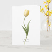 Yellow Tulip Botanical Art Symbol of Sunshine/Joy カード (黄色い花)