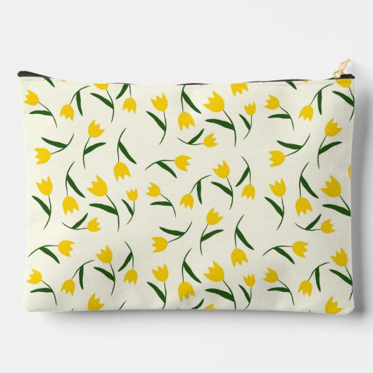Yellow Tulip Pattern アクセサリーポーチ (裏面)