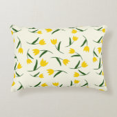 Yellow Tulip Pattern アクセントクッション (正面)