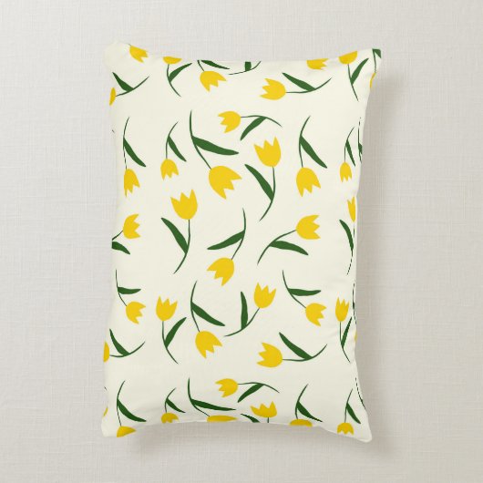 Yellow Tulip Pattern アクセントクッション (裏面(縦))