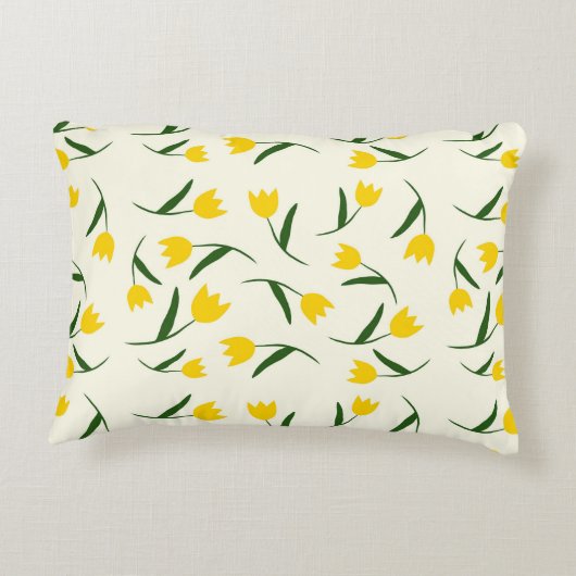 Yellow Tulip Pattern  アクセントクッション (裏面)