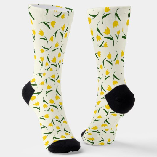 Yellow Tulip Pattern  ソックス (傾斜あり)