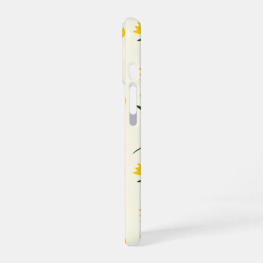 Yellow Tulip Pattern  iPhone 16ケース (左側面)