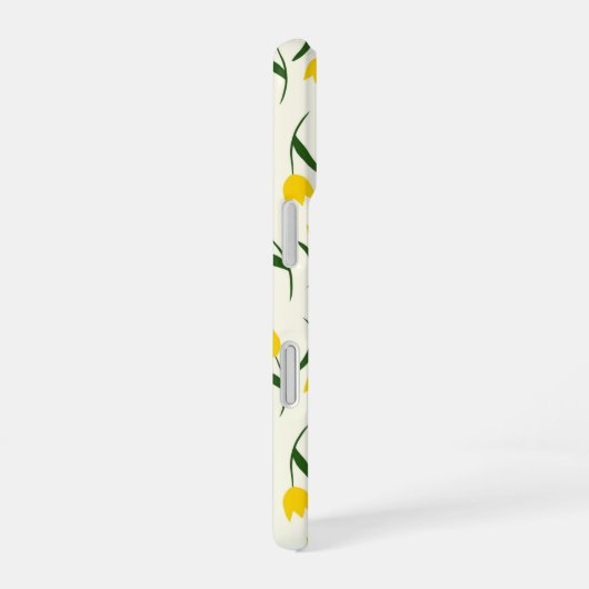 Yellow Tulip Pattern  iPhone 16ケース (右側面)