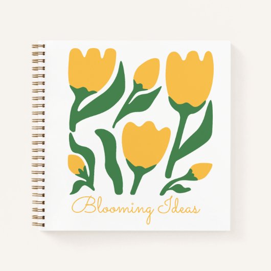 Yellow Tulips Aesthetic Personalized Notebook ノートブック (正面)