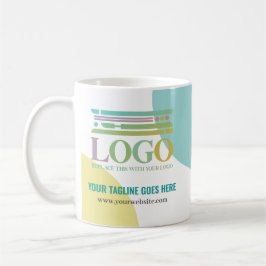 Yellow Turquoise Circles Logo Tagline Website コーヒーマグカップ