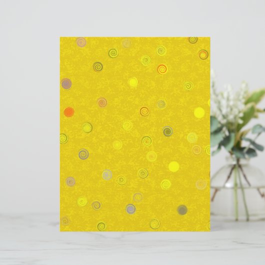 Yellow Twisty Polka Dot Spiral 2-Sided Scrap Paper (スタンド正面)