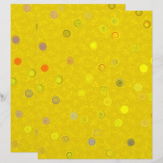 Yellow Twisty Polka Dot Spiral 2-Sided Scrap Paper (正面/裏面)