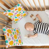 Yellow Umbrellas with Clouds and Raindrops クッション