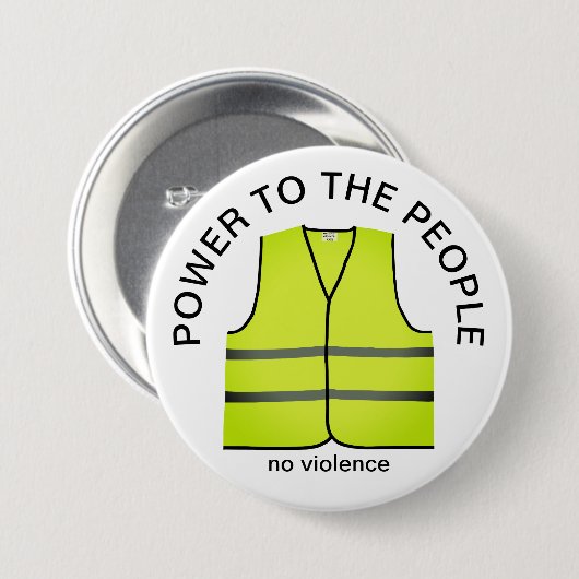 yellow vest protest button 缶バッジ (正面&裏面)