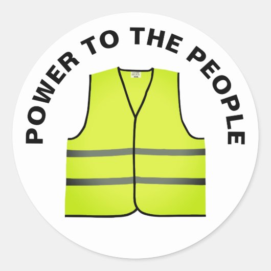 Yellow vest protest sticker ラウンドシール (正面)