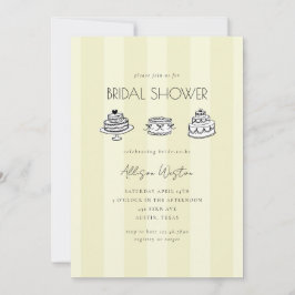 Yellow Vintage Cake Bridal Shower Invitation 招待状