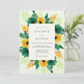 Yellow Vivid Botanical Spring Wedding 招待状 (スタンド正面)