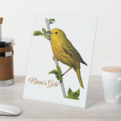 Yellow Warbler “Nature’s Gold” Printed Art Card 台座サイン (インサイチュ)