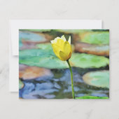 Yellow Water Lily Flower Art Note Card Set ノートカード (正面)