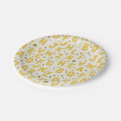 Yellow Watercolor Alphabet ペーパープレート (アングル)