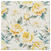 Yellow Watercolor Floral Botanical ファブリック (見本)