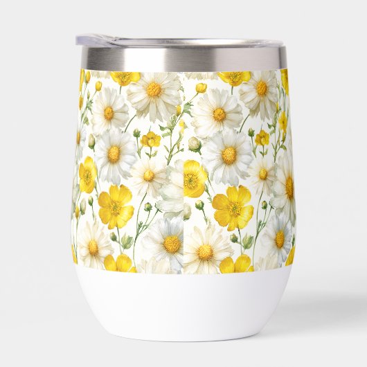 Yellow Watercolor Wildflower Pattern  (右面)