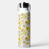 Yellow Watercolor Wildflower Pattern  ウォーターボトル (正面)