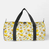 Yellow Watercolor Wildflower Pattern  ダッフルバッグ (裏面)
