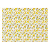 Yellow Watercolor Wildflower Pattern  テーブルクロス (正面(横))