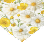 Yellow Watercolor Wildflower Pattern  テーブルクロス (アングル)