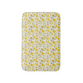 Yellow Watercolor Wildflower Pattern  バスマット (正面縦)