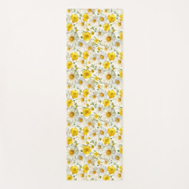 Yellow Watercolor Wildflower Pattern  ヨガマット