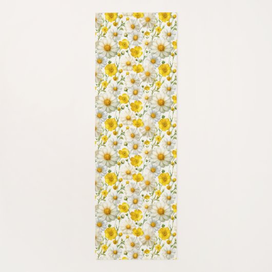 Yellow Watercolor Wildflower Pattern ヨガマット (裏面)