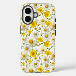 Yellow Watercolor Wildflower Pattern  iPhone 16ケース
