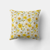 Yellow Watercolor Wildflowers Pattern  クッション (裏面)