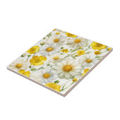 Yellow Watercolor Wildflowers Pattern  タイル (側面)