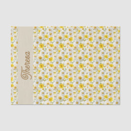 Yellow Watercolor Wildflowers Pattern  薄葉紙