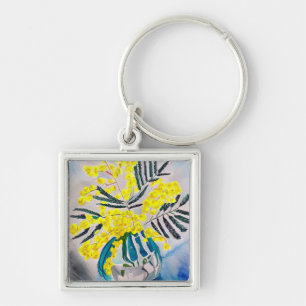 Yellow Wattle native Australian flower art キーホルダー