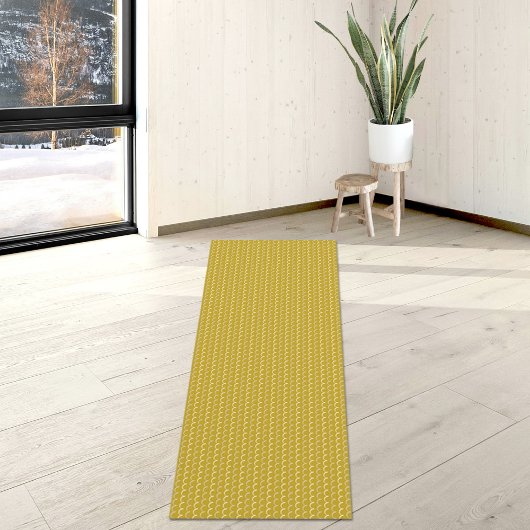 Yellow Waves Pattern Yoga Mat ヨガマット