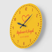 Yellow Wedding or Anniversary Gift Clock  ラージ壁時計 (傾斜)