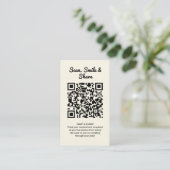 Yellow Wedding Photo Sharing Capture Love QR Code  名刺 (スタンド正面)