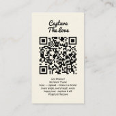 Yellow Wedding Photo Sharing Capture Love QR Code  名刺 (裏面)