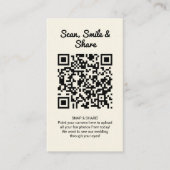 Yellow Wedding Photo Sharing Capture Love QR Code  名刺 (正面)