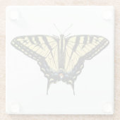 Yellow Western Swallowtail Butterfly Customizeable ガラスコースター (裏面)