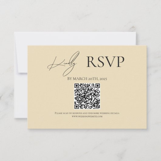 Yellow Where Forever Begins Wedding RSVP Cards (正面)