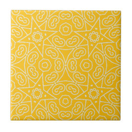 Yellow & White Abstract Geometric Pattern  タイル